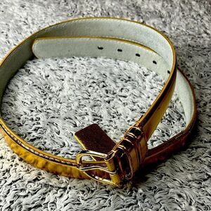 Genuine GOLD Leather Belt Sz M